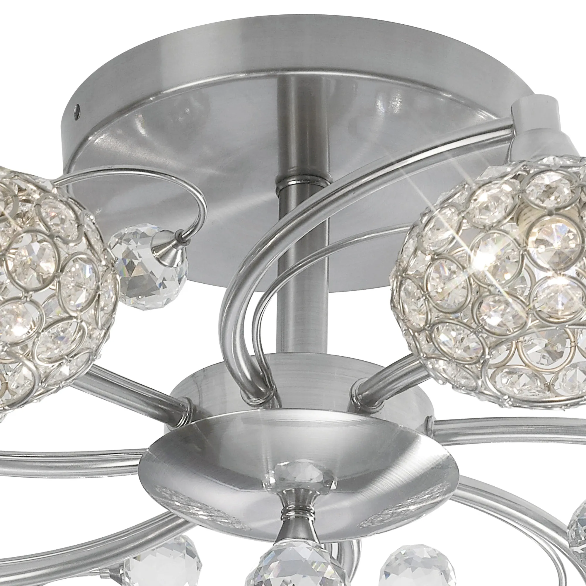 Cara Crystal Ceiling 8 Light Satin Nickel IL30938  Diyas Cara Satin Nickel